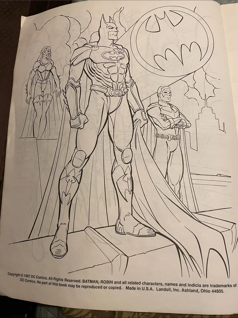 Vintage Batman & Robin posters to color book dc comics George Clooney dc comics